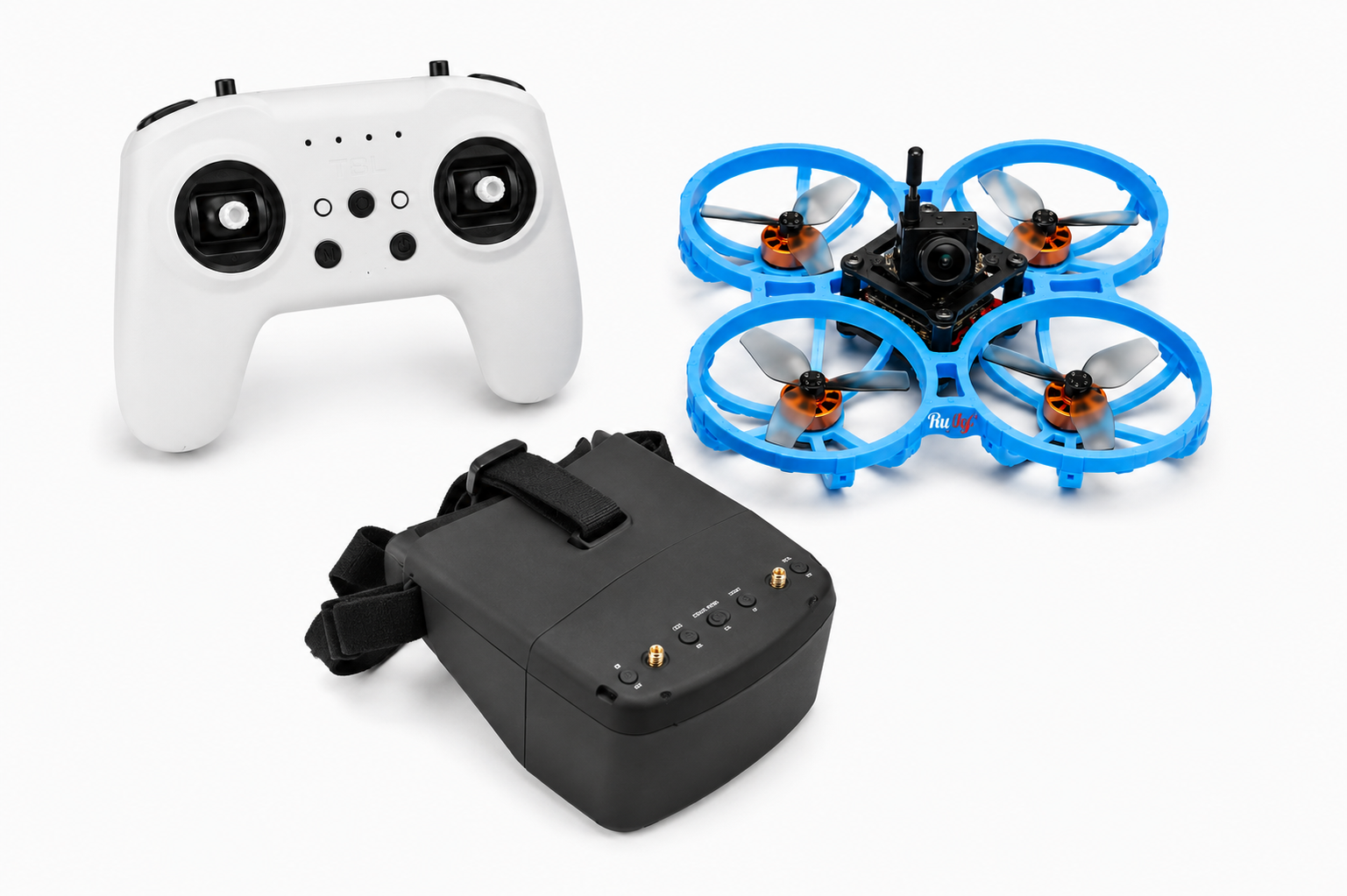 Квадрокоптер «Rufly («Руфлай») М1» с пультом управления и FPV-шлемом
